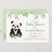 緑の赤ちゃん男女兼用シャワーを浴びる 招待状 (正面/裏面)