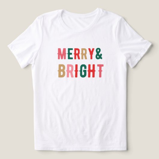 緑の赤と茶色のはっきりしたタイポグラフィクリスマス トライブレンドTシャツ (デザイン正面)