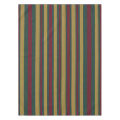 緑の赤と金ゴールドのクリスマスのキャンディストライプの テーブルクロス (正面)