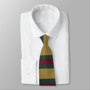 緑の赤と金ゴールドのクリスマスのキャンディストライプの ネクタイ