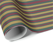 緑の赤と金ゴールドのクリスマスのキャンディストライプの ラッピングペーパー (ロールコーナー)