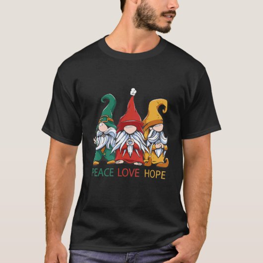 緑の赤と黄色のエンドウ豆の愛と Tシャツ (正面)