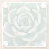 緑の赤によってひっくり返されるSucculent ガラスコースター (裏面)