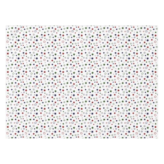 緑の赤の海軍の銀の星が白 テーブルクロス (正面(横))