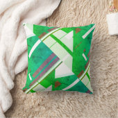 緑の赤の白の色あせたルックジオメトリック抽象芸術 クッション (ブランケット)