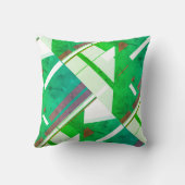 緑の赤の白の色あせたルックジオメトリック抽象芸術 クッション (裏面)