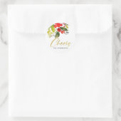 緑の赤の聖なる果実の水の色のクリスマス応援 ラウンドシール (バッグ)