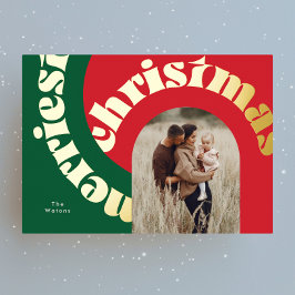 緑の赤はっきりしたいクリスマス金ゴールドオーバル1枚 箔シーズンカード