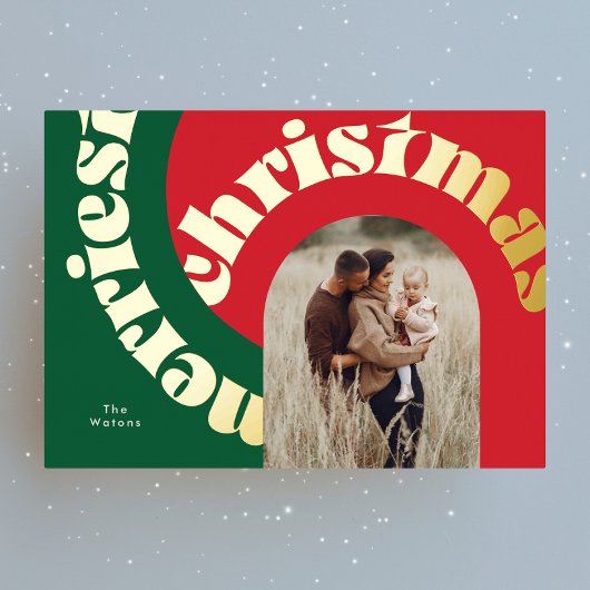 緑の赤はっきりしたいクリスマス金ゴールドオーバル1枚 箔シーズンカード