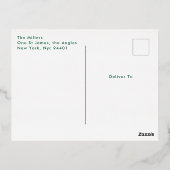 緑の赤はっきりしたいクリスマス金ゴールドオーバル1枚 箔シーズンポストカード (裏面)