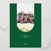 緑の赤はっきりしたいクリスマス金ゴールド楕円形2枚 箔シーズンカード (裏面)