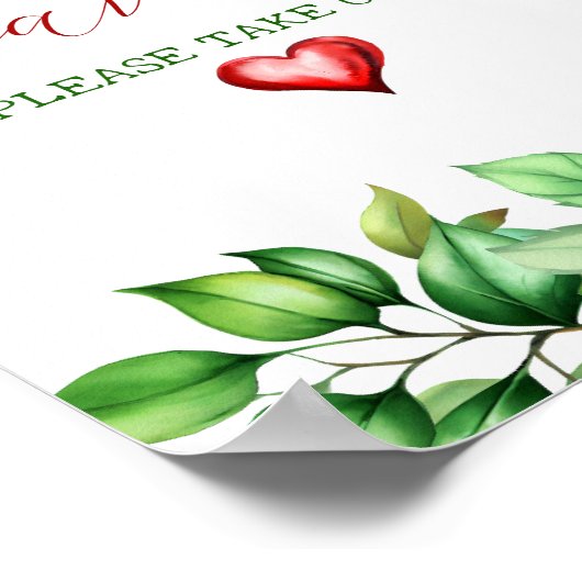 緑の赤りんご好意を一つ取りなさい ポスター (角)