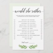 緑の赤ん坊のシャワーは彼女はむしろゲームカードだろう (正面/裏面)