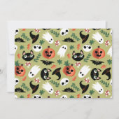 緑の赤不気味ちゃんシャワーでかわいいハロウィーンのドライブ 招待状 (裏面)