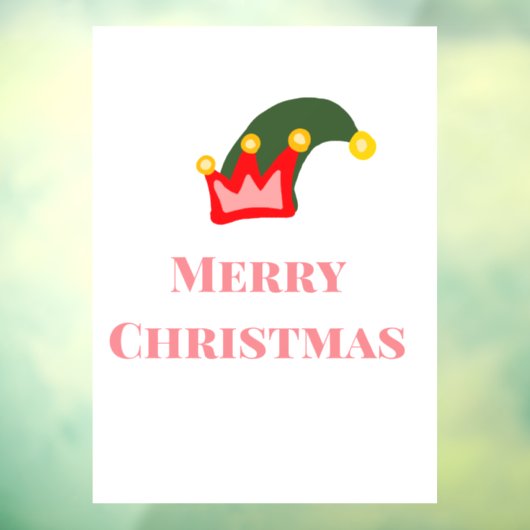 緑の赤帽子メリークリスマス追加の名前の文字名 ウィンドウサイン (シート3)