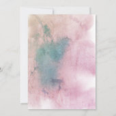 緑の赤面ピンクウォーターカラー抽象芸術結婚ズ 招待状 (裏面)