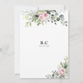 緑の赤面ピンクブライダルシャワー招待 招待状 (裏面)