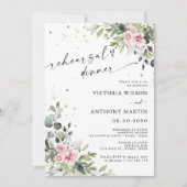 緑の赤面ピンクリハーサルディナー招待状 招待状 (正面)