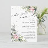 緑の赤面ピンクリハーサルディナー招待状 招待状 (スタンド正面)