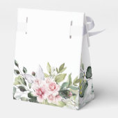 緑の赤面ピンク結婚式の引き出物ボックス フェイバーボックス (裏面サイド)