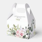 緑の赤面ピンク結婚式の引き出物ボックス フェイバーボックス (裏面サイド)