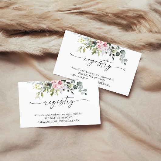 緑の赤面ピンク赤ちゃんシャワー登録 エンクロージャーカード