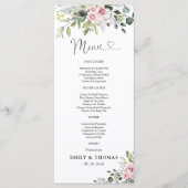 緑の赤面結婚ピンクのセレモニー メニュー (正面)