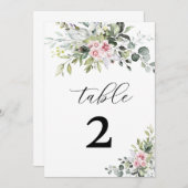 緑の赤面結婚ピンクのテーブル番号 (正面/裏面)