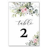 緑の赤面結婚ピンクのテーブル番号 テーブルナンバー (裏面)