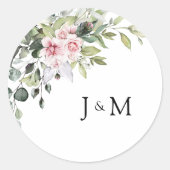 緑の赤面結婚ピンククラシックの丸シール ラウンドシール (正面)