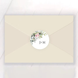 緑の赤面結婚ピンククラシックの丸シール ラウンドシール