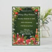 緑の赤食べ酒が楽しいクリスマスのパーティー 招待状 (スタンド正面)