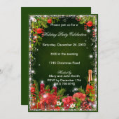 緑の赤食べ酒が楽しいクリスマスのパーティー 招待状 (正面/裏面)