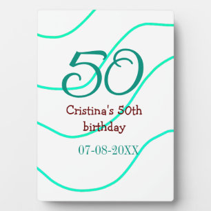 緑の赤50誕生日の記念日を追加する日付p フォトプラーク