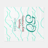 緑の赤50誕生日の記念日を追加する日付p フリースブランケット (正面(横))