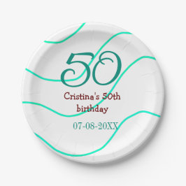 緑の赤50誕生日の記念日を追加する日付p ペーパープレート