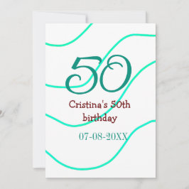 緑の赤50誕生日の記念日を追加する日付p 招待状