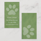 緑の足のプリントペット着席の名刺 名刺 (正面/裏面)