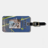 緑の足サービス犬写真付き身分証明書 ラゲッジタグ (正面横)