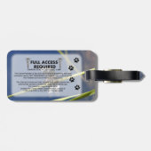 緑の足サービス犬写真付き身分証明書 ラゲッジタグ (裏面横)