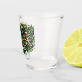 緑の車に乗るアニメベア ショットグラス (右)