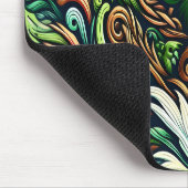 緑の車に乗るアニメベア マウスパッド (コーナー)