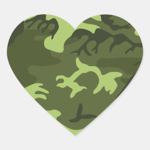 緑の軍隊のカムフラージュのデザイン ハートシール