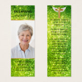 緑の輝かしいエレガント追悼ブックマーク (正面&裏面)