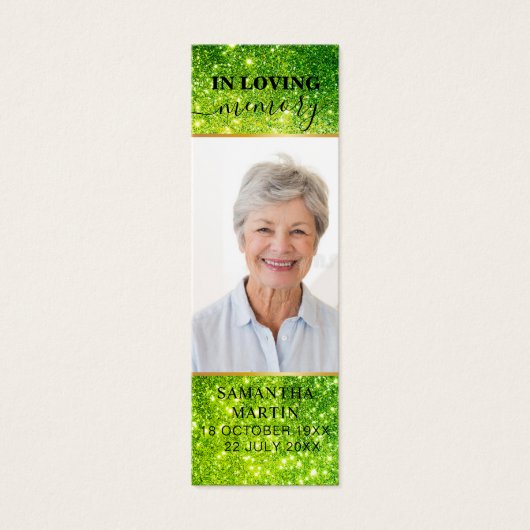緑の輝かしいエレガント追悼ブックマーク (正面)