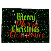 緑の輝きのメリークリスマス ラージペーパーバッグ (裏面)