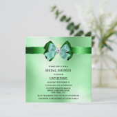 緑の輝くセージ弓ダイヤモンドきらめくライト 招待状 (スタンド正面)