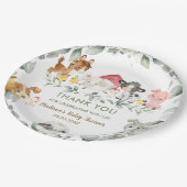 緑の農場動物誕生日ベビーシャワー  ペーパープレート (アングル)