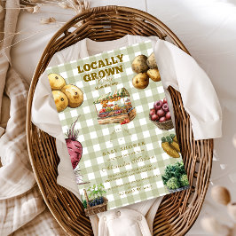 緑の農家市場の赤ちゃんシャワー 招待状