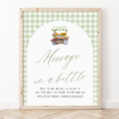 緑の農家市場メッセージのボトル記号 ポスター